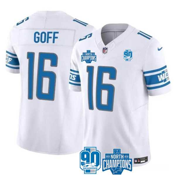 Men & Women & Youth Detroit Lions #16 Jared Goff White 2023 90th Anniversary North Division Champions Patch Limited Stitched Jersey,We sell and wholesale Men & Women & Youth Detroit Lions #16 Jared Goff White 2023 90th Anniversary North Division Champions Patch Limited Stitched Jersey on line form chian!
